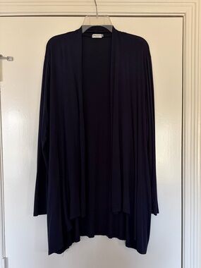 Navy Open-Front Women's Cardigan Blazer